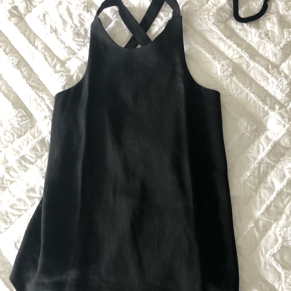 L’AGENCE linen blend top with exposed zipper